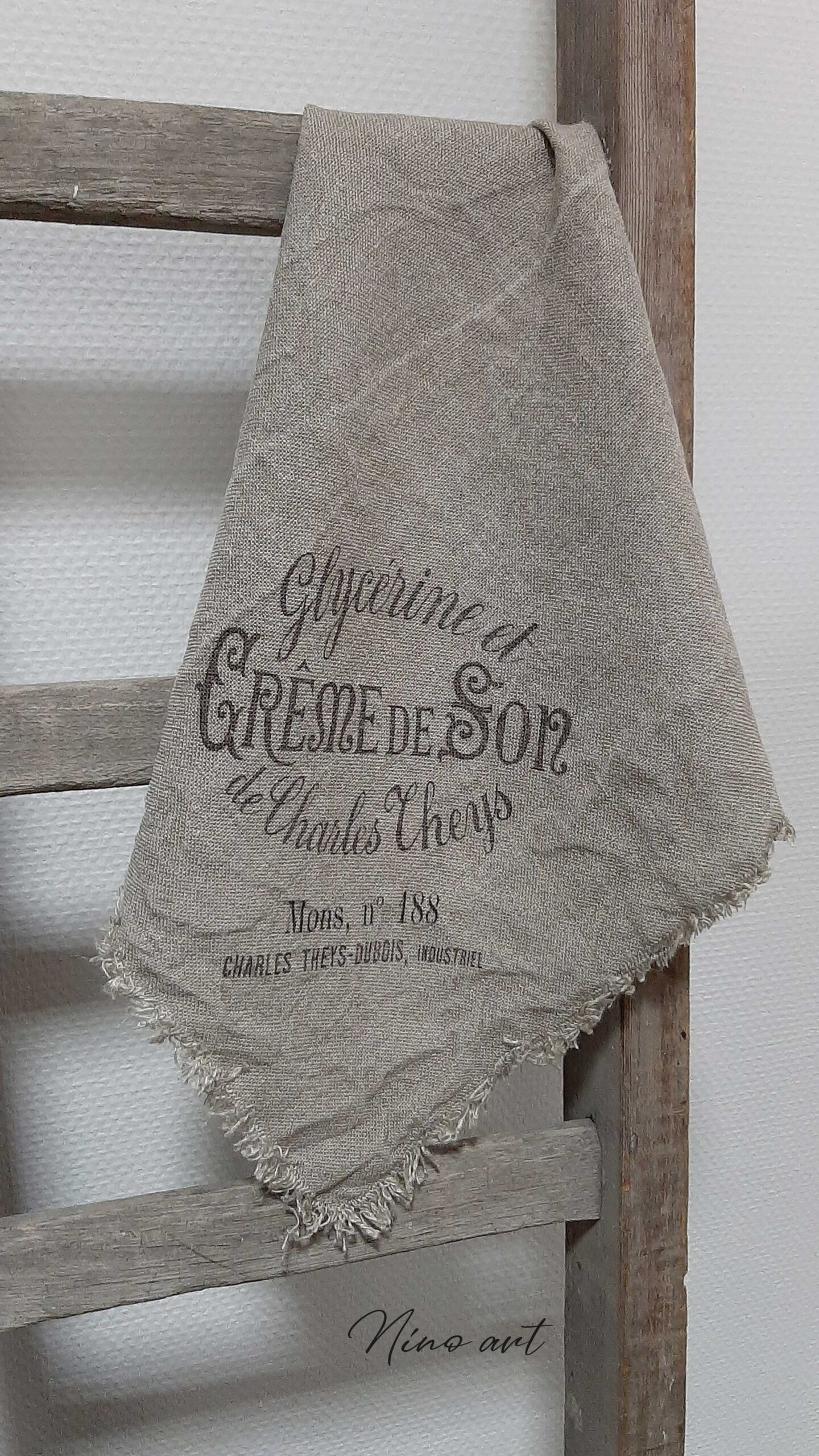 2-creme-de-son T Shabby doek creme de son - Afbeelding 1
