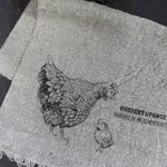 D Shabby doek kip met kuiken