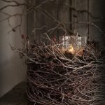 L01 Deco bordje kaarsje en takjes