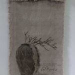 Gekleurd wanddoek Vaas magnoliatakken