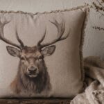 Shabby reindeer pillow