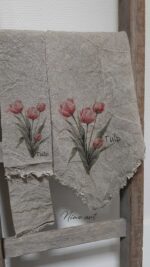 L. Shabby doek roze Tulp - Afbeelding 2