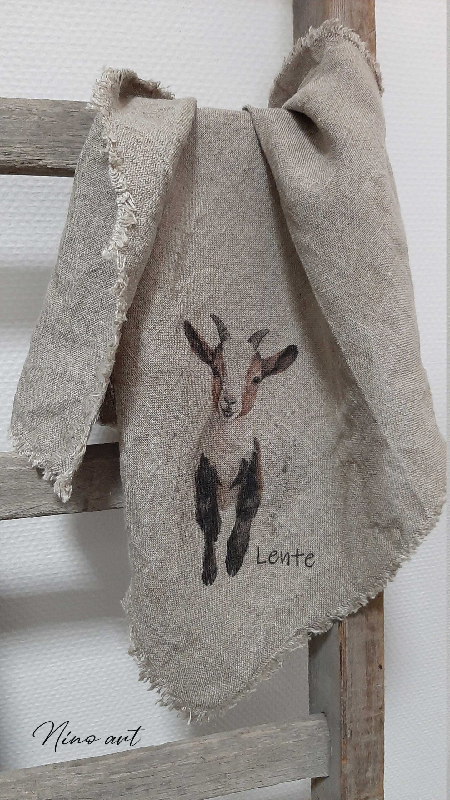 zz-geitje L. Shabby doek Geitje gekleurd - Afbeelding 1