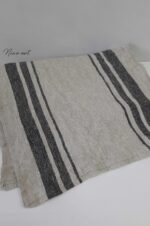 Tafelloper linnen zwarte streep lang