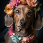 D11 Tuinposter bruine teckel