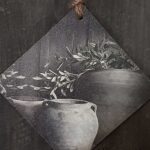 Mini deco hanger grijze pot olijf