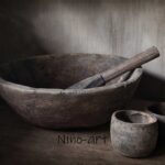 01 Wenskaart van hout de Houten schaal en de kommetjes