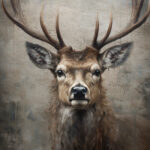 Deco bordje Rendier lichte achtergrond