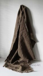 Stoer linnen plaid oud Bruin