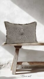 A Shabby kussen 40x60 met stof knoop