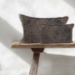 Grof vlaslinnen kussen 30x50 kelim stijl rood