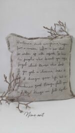 Shabby kussen 50x50 Tekst