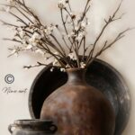 W10 Tuinposter sierlatten houten pot bloesem