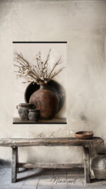 W10 Tuinposter sierlatten houten pot bloesem - Afbeelding 2