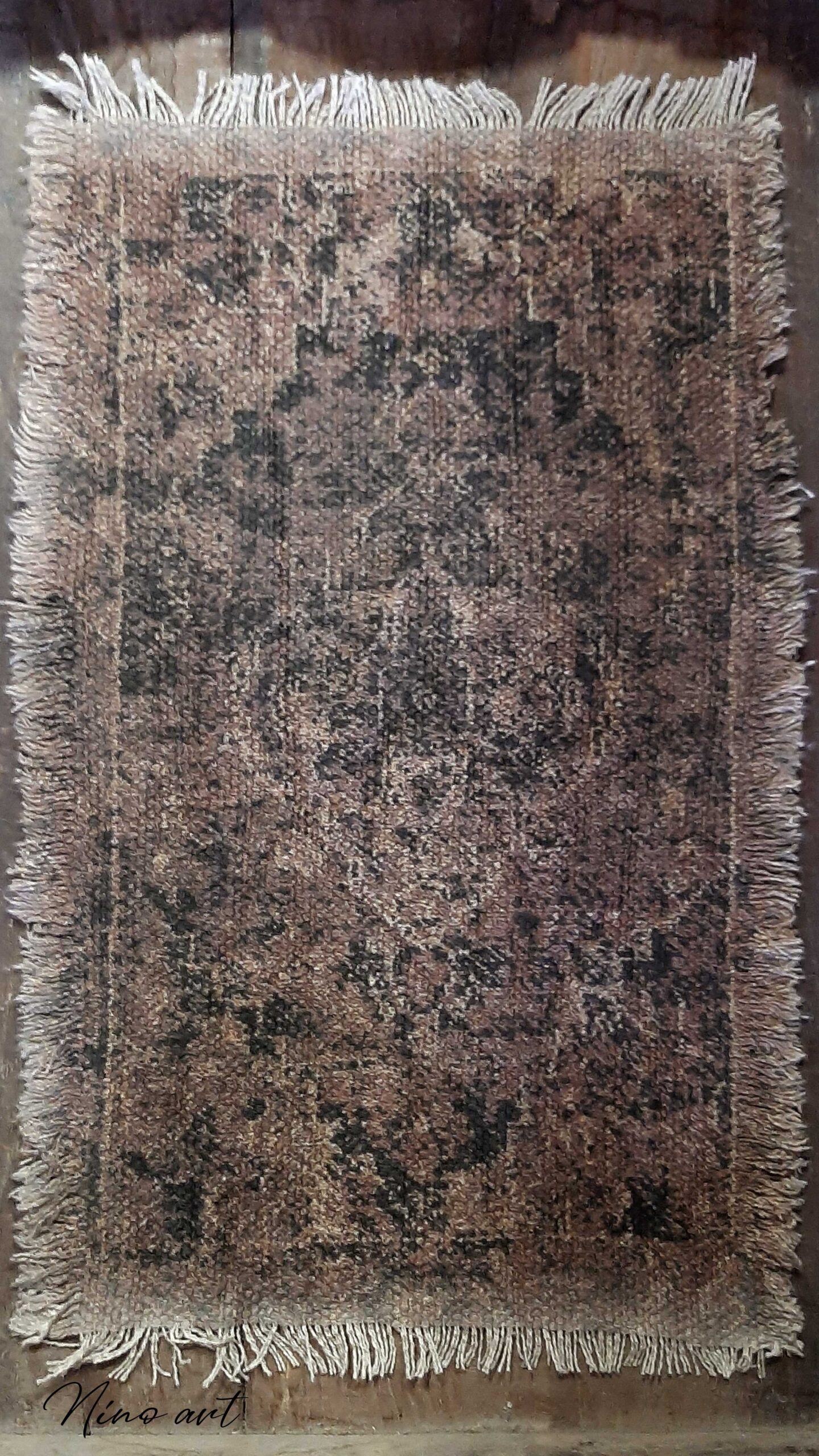 kelim-kleedje-oud-rood Sierkleedje rood/zwart - Afbeelding 1