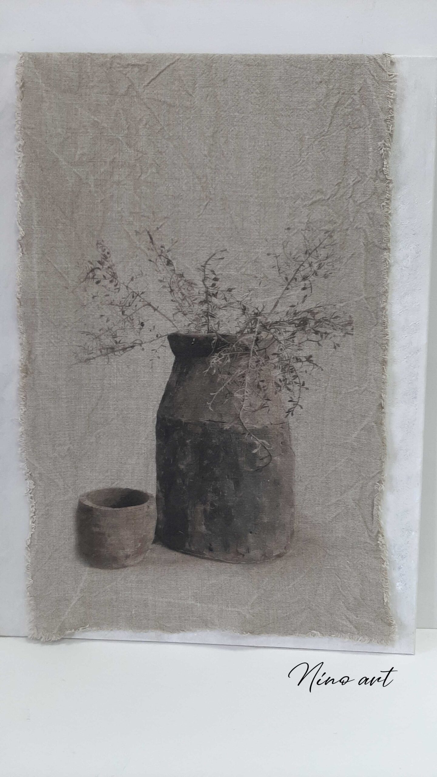 wandd-houten-pot-en-potje-zonder-stok shabby lap Houten pot en potje - Afbeelding 1