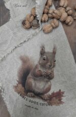 h Gekleurde shabby doek Herfst eekhoorn – Image 2