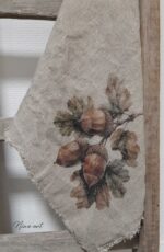 h Gekleurde shabby doek Herfst eikeltjes