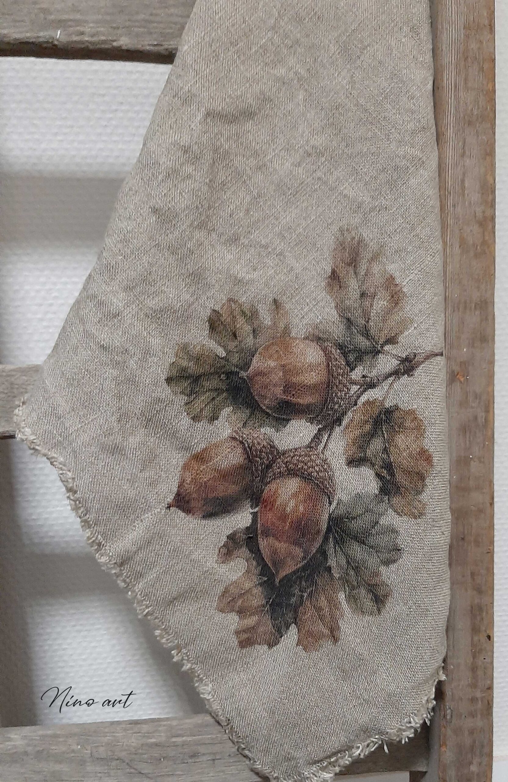 herfst-eikeltjes-a h Gekleurde shabby doek Herfst eikeltjes – Bild 1