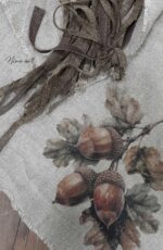 h Gekleurde shabby doek Herfst eikeltjes – Bild 2