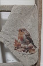 h Gekleurde shabby doek Herfst roodborstje