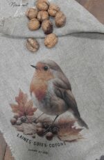 h Gekleurde shabby doek Herfst roodborstje – Bild 2