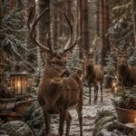 Winterposter de drie Rendieren
