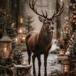 Winterposter Rendier zonder krans