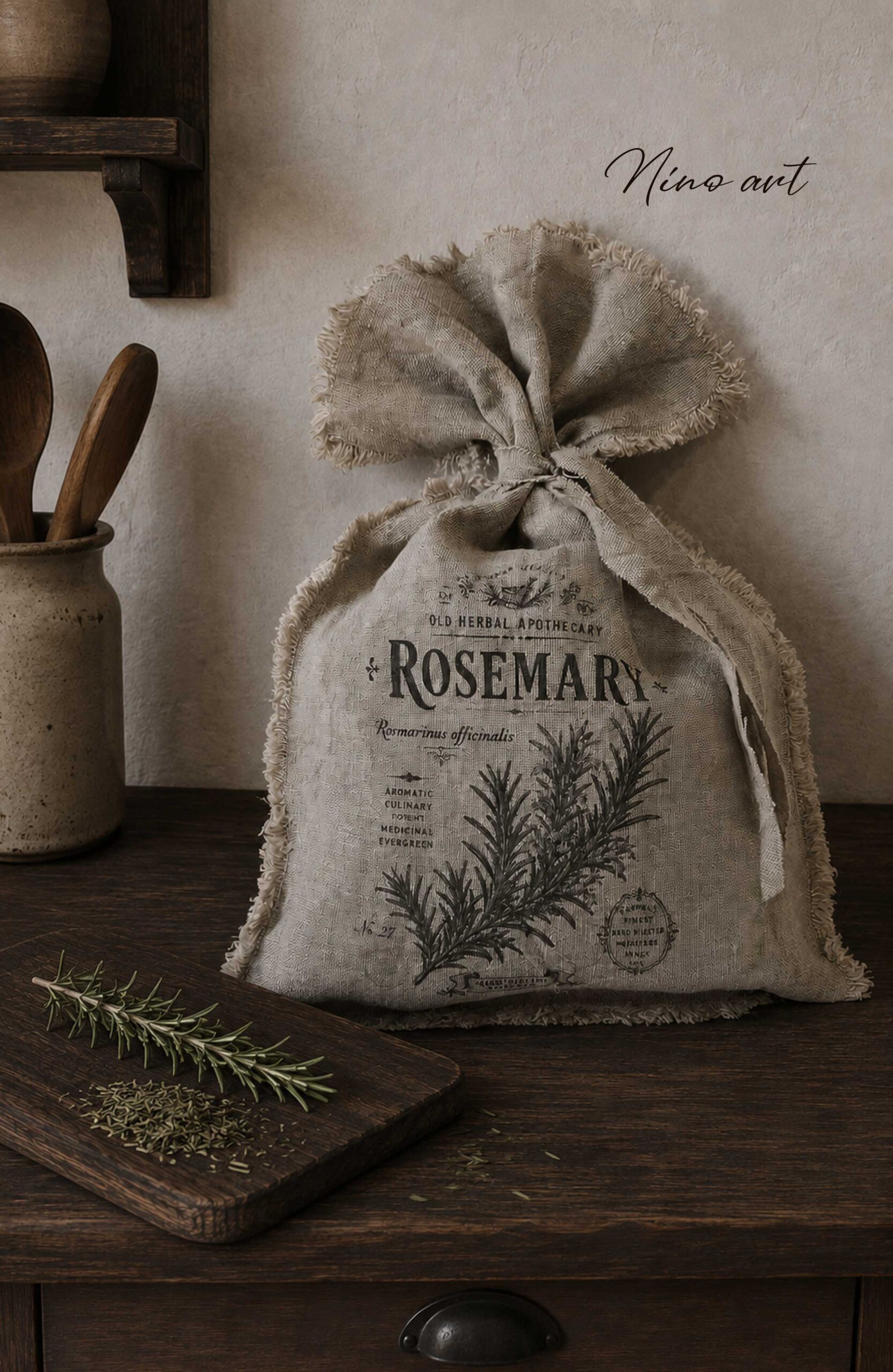 1-rozemarijn-goede shabby linnen opbergzak Rozemarijn – Image 1