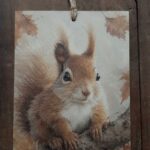 Deco bordje Herfst Eekhoorn