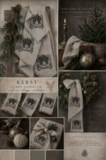 Shabby linnen lint met kerstgroet - Afbeelding 4