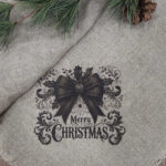 Shabby doek met kerstgroet