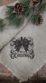 Shabby doek met kerstgroet