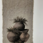 Wanddoek shabby de Drie potten