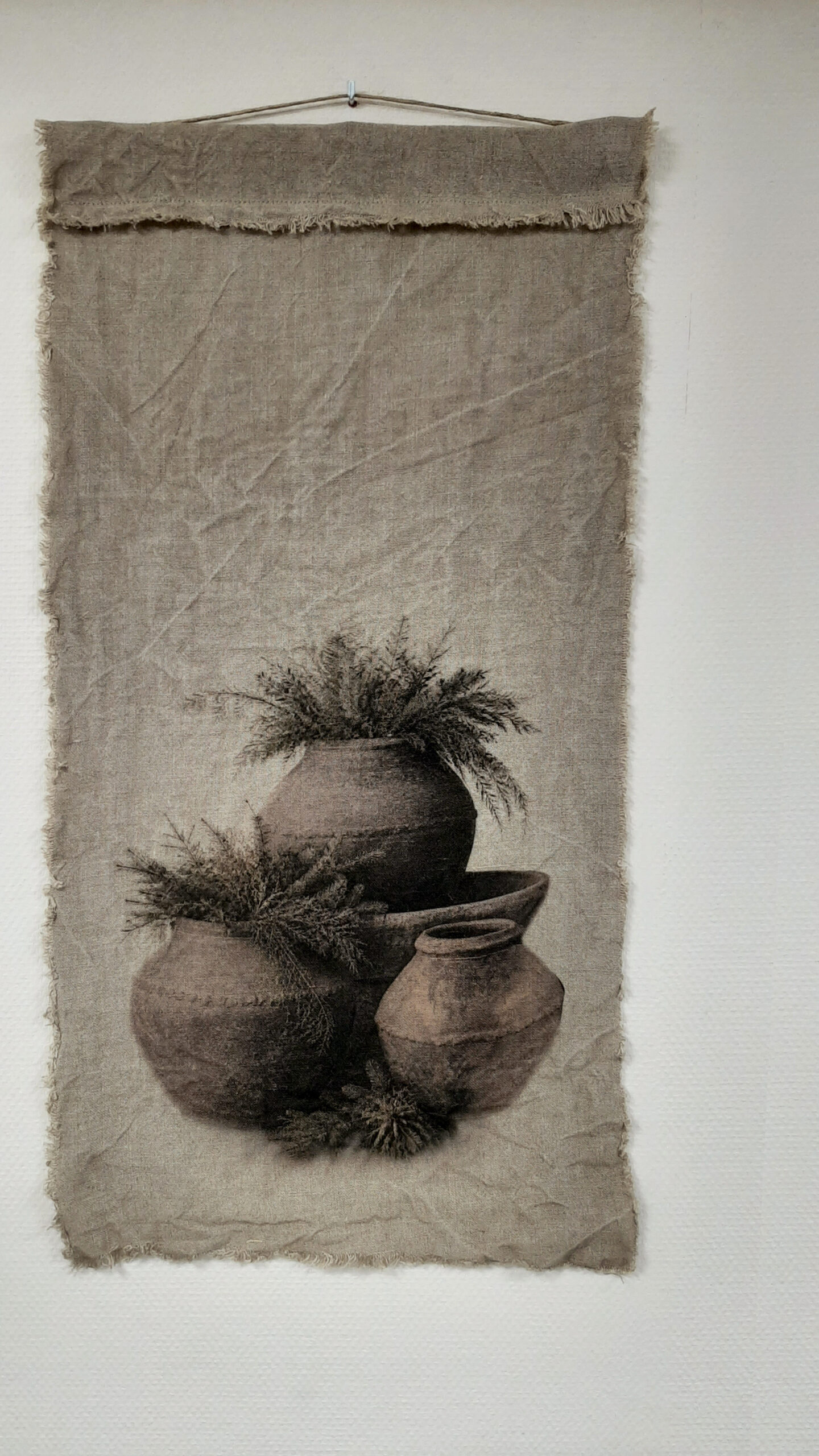 wanddoek drie potten Wanddoek shabby de Drie potten - Afbeelding 1