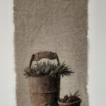 Wanddoek shabby de Houten emmer
