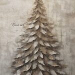 Winterposter Dennenboom bruintinten