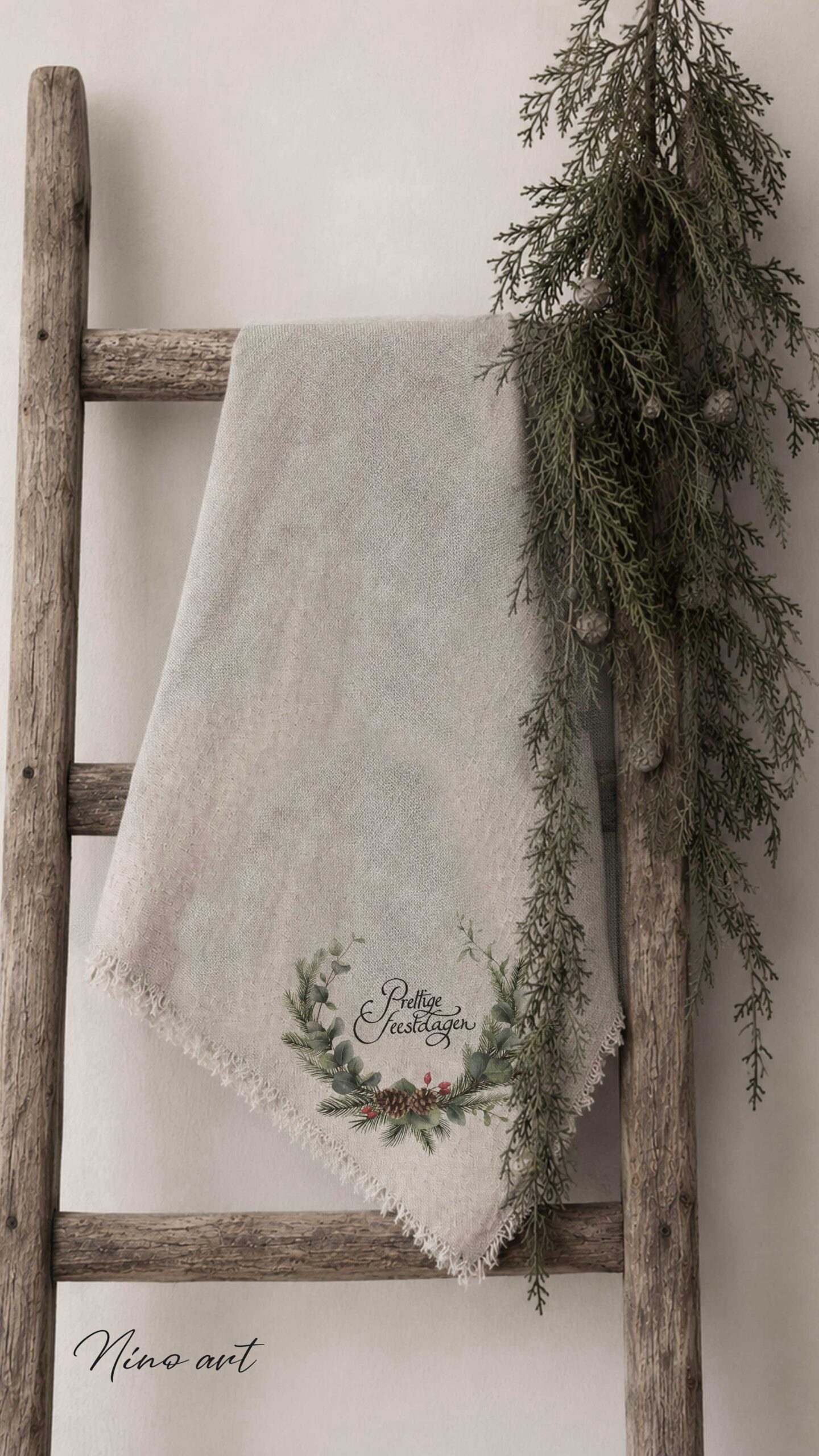 2-gekleurd-prettige-feestdagen Shabby doek gekleurd Prettige Feestdagen - Image 1