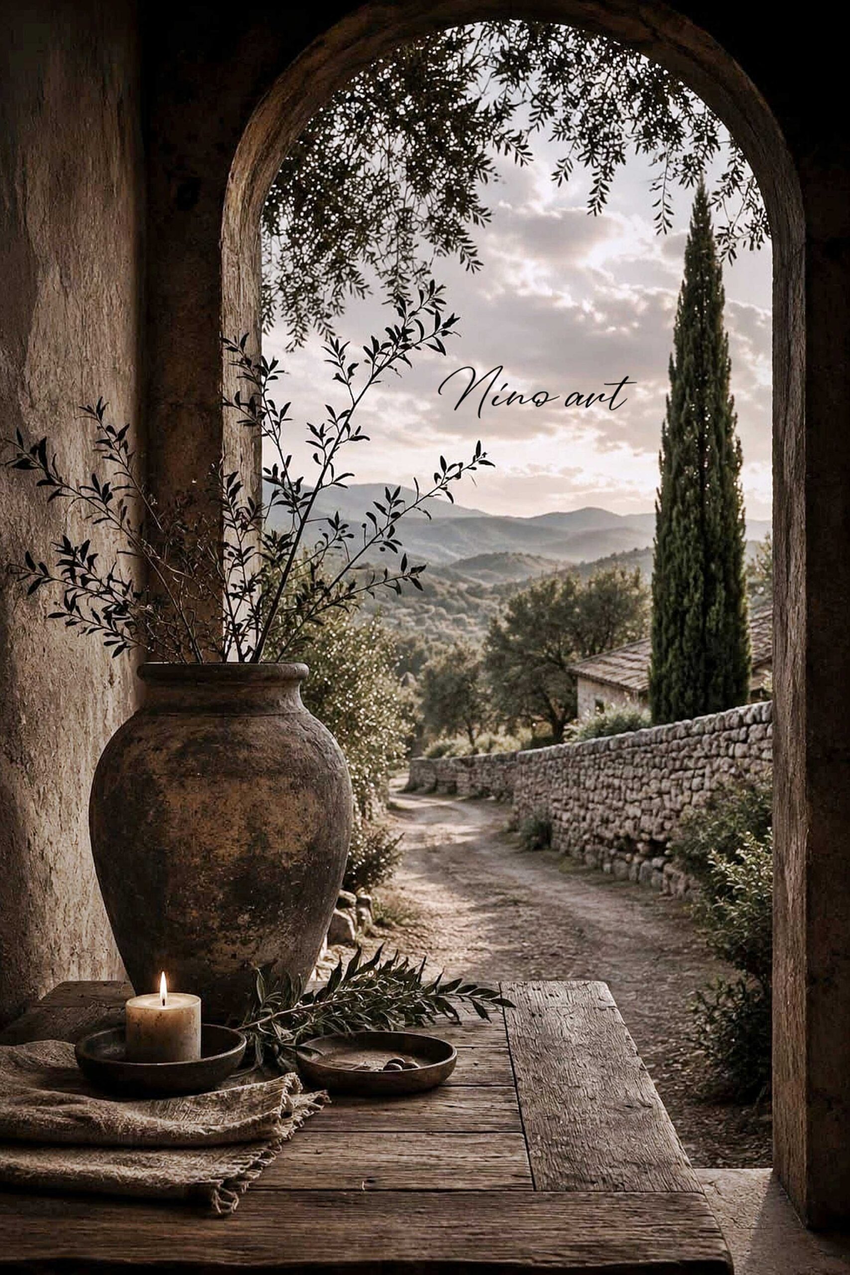 C16-toscaanse-poort C16 tuinposter de Toscaanse poort - Afbeelding 1