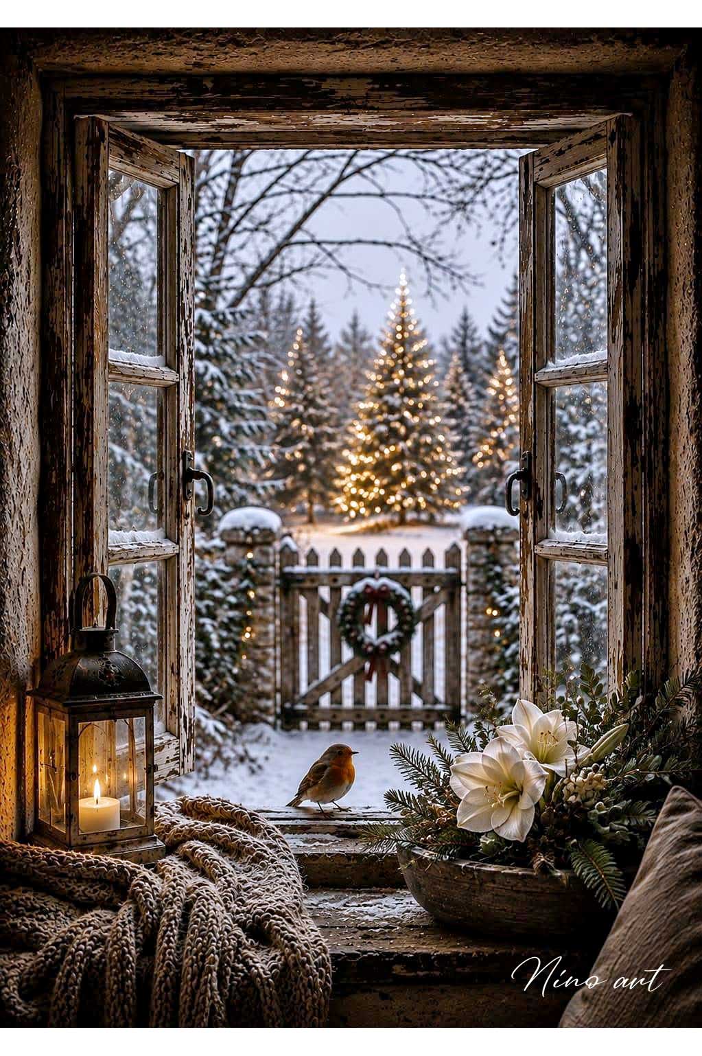 C23-wintergroet-tuinposter C20 b Onverwacht bezoek - Image 1