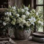 Inductiebeschermer witte Bloemen