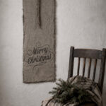 Wanddoek shabby small Merry Christmas kaligrafie