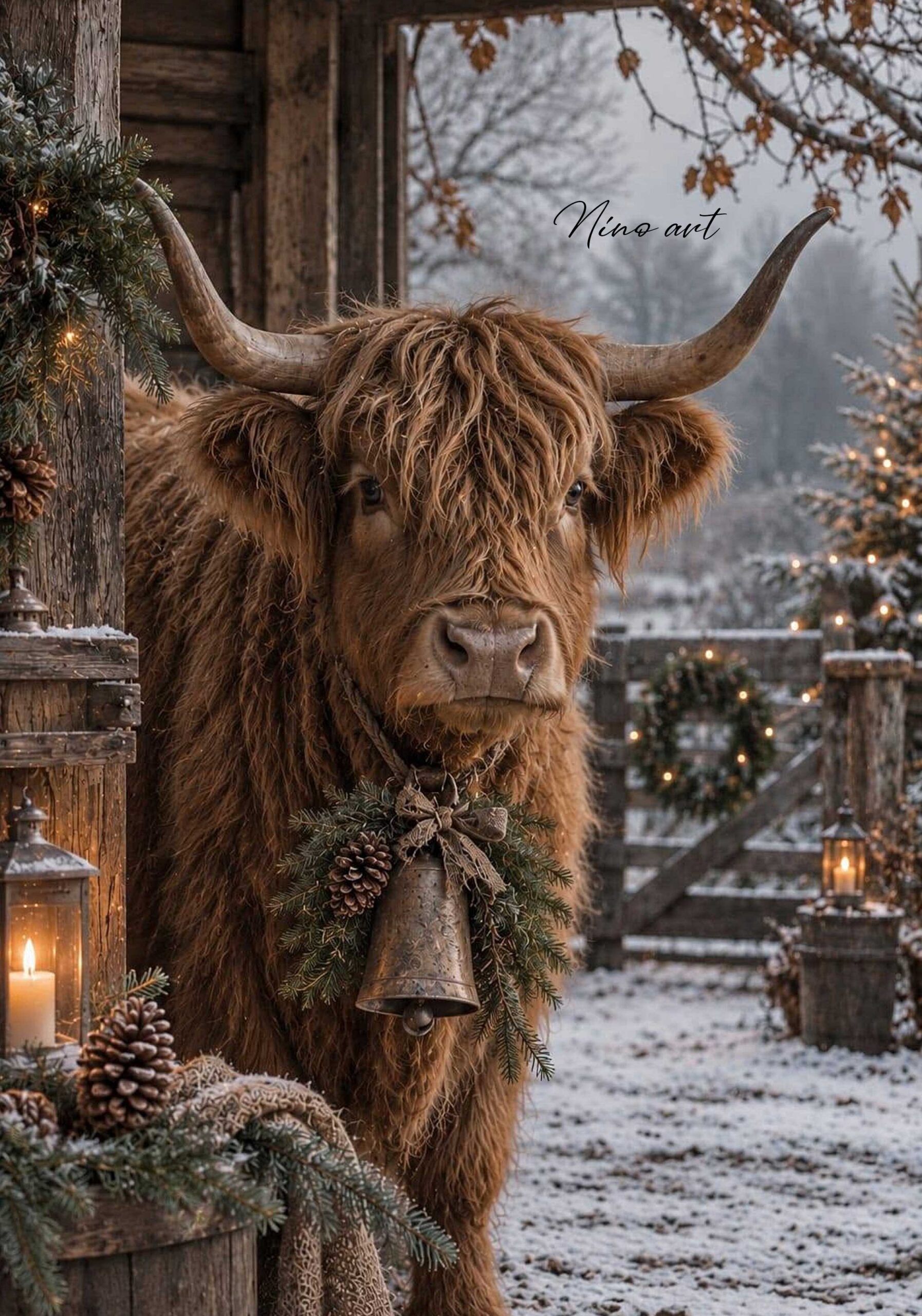 114-hooglander-met-bel X114 winterposter Hooglander met bel – Image 1